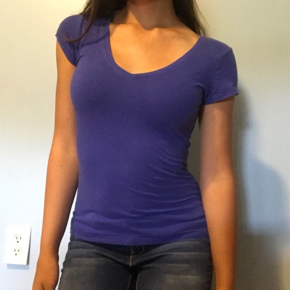 Soft Purple V-Neck Tee - Picture 2 of 3